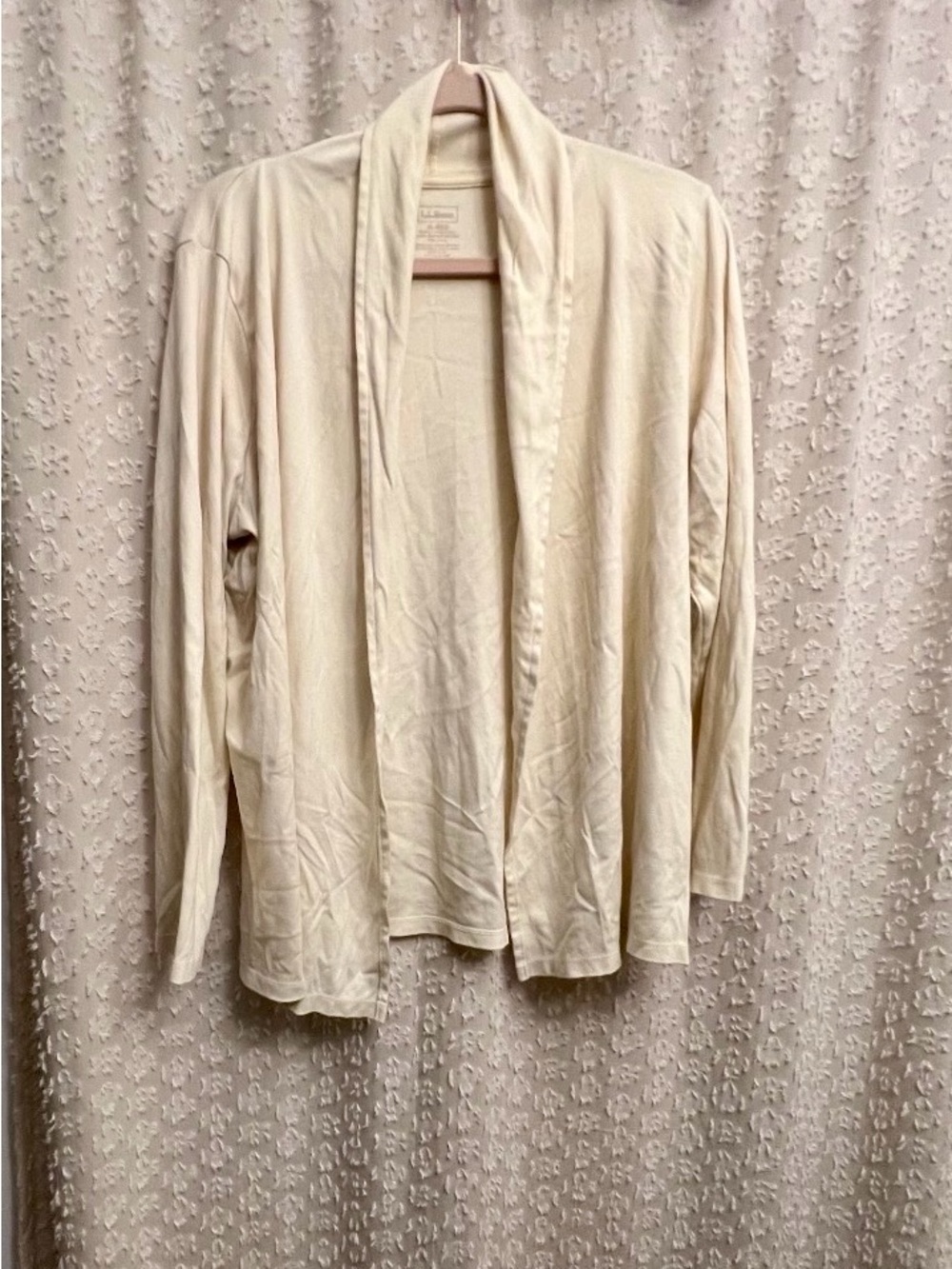 L.L. Bean Cream Open-Front Women's Cardigan